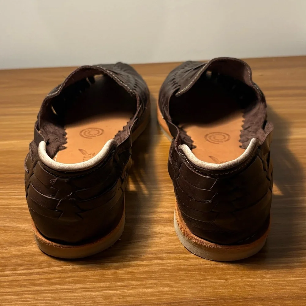 Redhawk Brown Leather Huaraches Sandals, Womens 7.5 - Picture 3 of 4